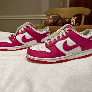 Nike Dunk Fuchsia and White Low-Top Sneakers